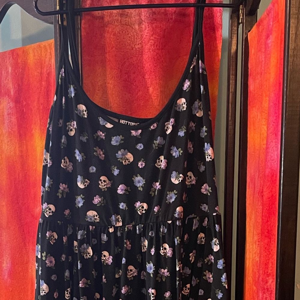 Hot Topic Maxi Dress Floral and Skulls 3X